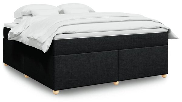 VidaXL Κρεβάτι Boxspring με Στρώμα Μαύρο 180x200 εκ. Υφασμάτινο