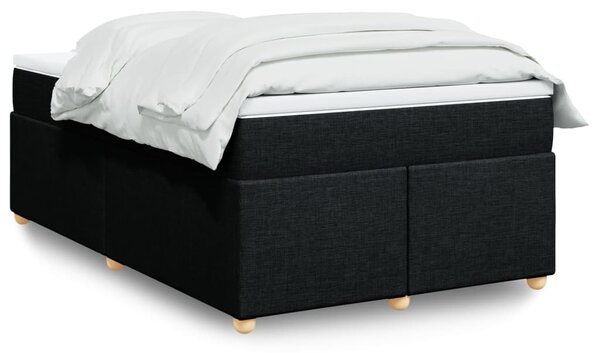 VidaXL Κρεβάτι Boxspring με Στρώμα Μαύρο 120x200 εκ. Υφασμάτινο