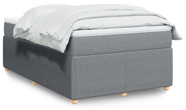 VidaXL Κρεβάτι Boxspring με Στρώμα Ανοιχτό Γκρι 120x200 εκ. Υφασμάτινο