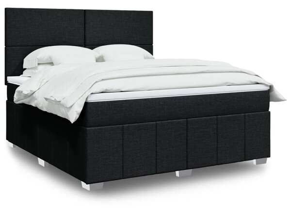 VidaXL Κρεβάτι Boxspring με Στρώμα Μαύρο 180x200 εκ. Υφασμάτινο