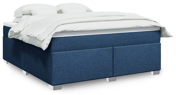 VidaXL Κρεβάτι Boxspring με Στρώμα Μπλε 180x200 εκ. Υφασμάτινο