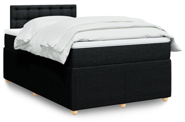 VidaXL Κρεβάτι Boxspring με Στρώμα Μαύρο 120x190 εκ. Υφασμάτινο