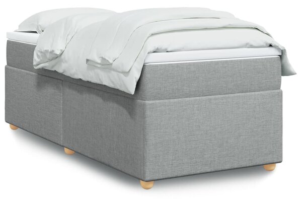 VidaXL Κρεβάτι Boxspring με Στρώμα Ανοιχτό Γκρι 80x200 εκ. Υφασμάτινο