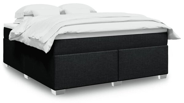 VidaXL Κρεβάτι Boxspring με Στρώμα Μαύρο 180x200 εκ. Υφασμάτινο