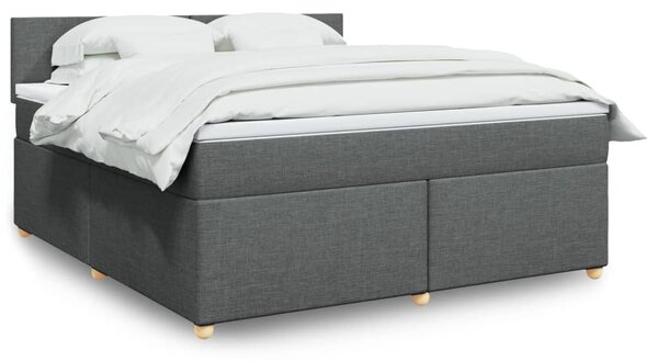 VidaXL Κρεβάτι Boxspring με Στρώμα Σκούρο Γκρι 180x200 εκ Υφασμάτιν