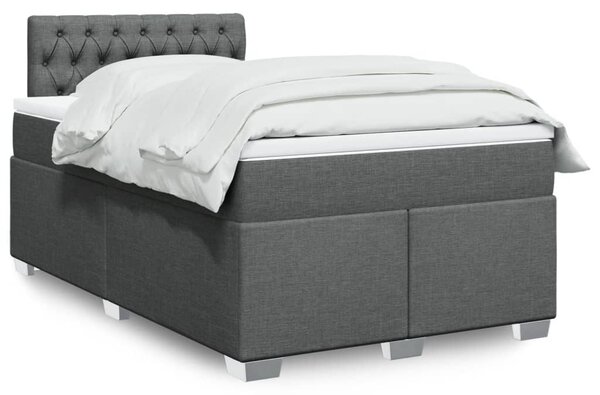 VidaXL Κρεβάτι Boxspring με Στρώμα Σκούρο Γκρι 120x190 εκ Υφασμάτινο