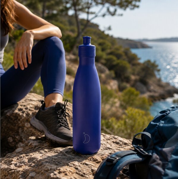 Μπουκάλι Θερμός Original Sports Chilly's με χωρητικότητα 750ml και διατήρηση θερμοκρασίας 24h κρύο - Matte Blue