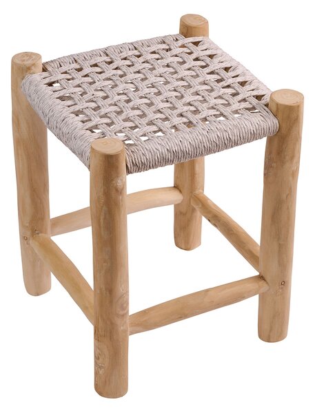 Σκαμπό NOOR γκρι 35 x 35 x 47, Χρώμα: Γκρι, Υλικό: TEAK