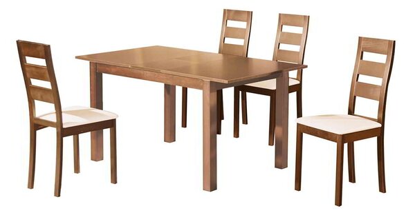 Miler Set (Τραπέζι + 4 Καρέκλες) Honey Oak Table120+30x80x74Chair45x52x97