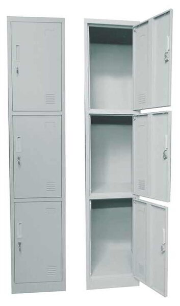 Μεταλλικό Locker 3 θέσεωv Γκρί 38x45x185cm