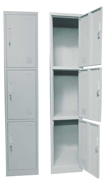 Μεταλλικό Locker 3 θέσεωv Γκρί 38x45x185cm