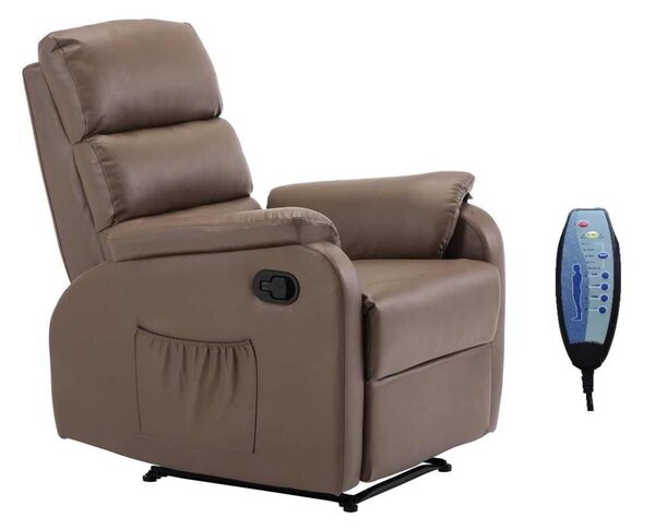 Πολυθρόνα Relax Massage COMFORT Pu Cappuccino 79x97x101cm