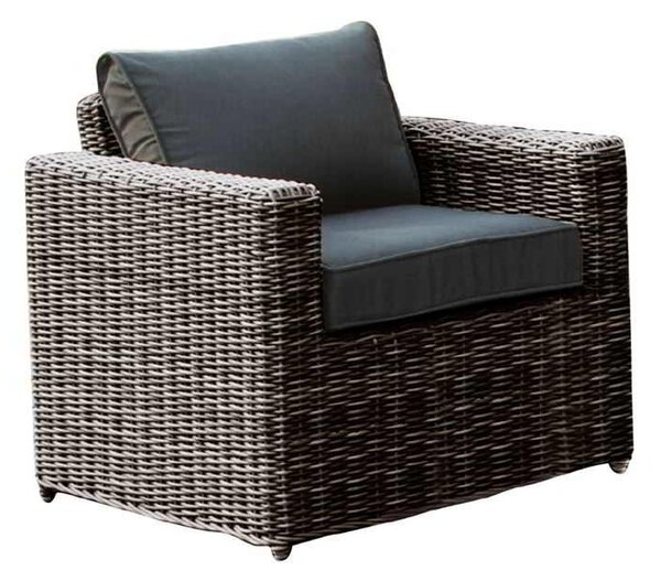 Πολυθρόνα ARIZONA ALU/Wicker Grey Brown Μαξ.Aνθρακί 77x77x73cm