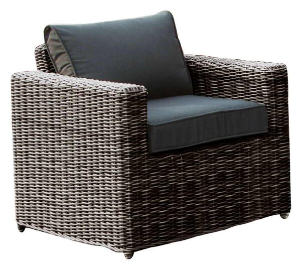 Πολυθρόνα ARIZONA ALU/Wicker Grey Brown Μαξ.Aνθρακί 77x77x73cm