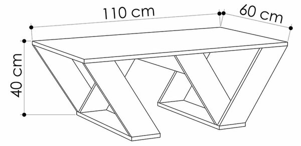 Τραπέζι σαλονιού PIPRA pakoworld σε χρώμα λευκό 110x60x40