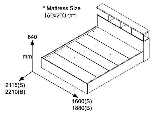 Κρεβάτι διπλό OLYMPUS pakoworld σε χρώμα castillo-toro 160x200εκ