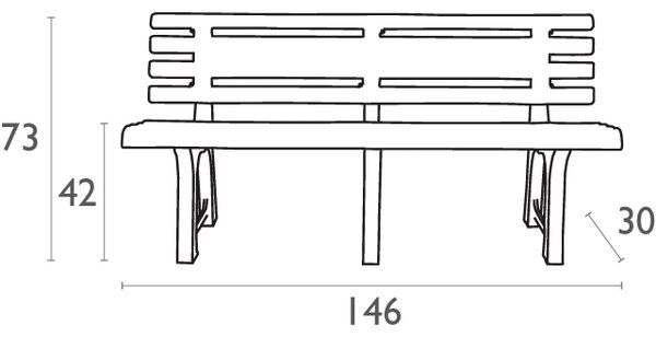 Παγκάκι Flora 146X30Χ73εκ. (Σετ 2 ΤΕΜ)