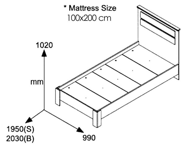 Κρεβάτι μονό OLYMPUS pakoworld σε χρώμα wenge 100x200εκ