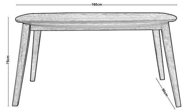 Τραπέζι 160x90cm DOM Απόχρωση Oak