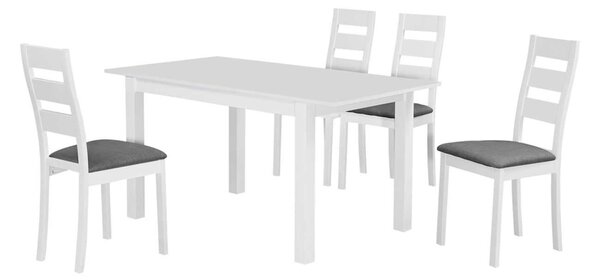 Set (Τρ.120+30x80cm+4 Καρ) Άσπρο MILLER