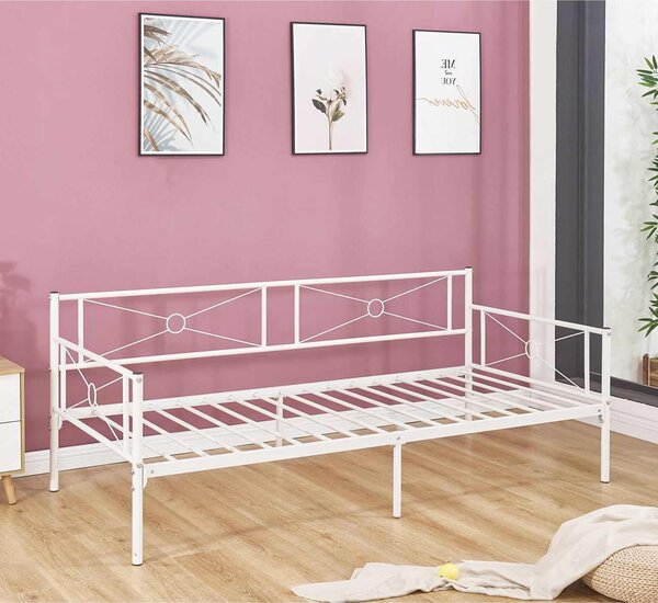 Daybed QUEEN 90x190cm Μεταλ.Άσπρο