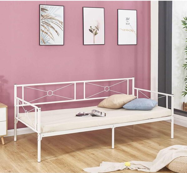 Daybed QUEEN 90x190cm Μεταλ.Άσπρο