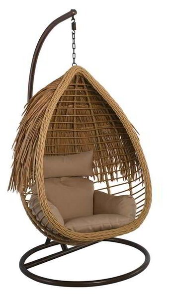 TROPIC Κρεμαστή SALSA Πολυθ.Steel Brown/Wicker Φυσικό/Μαξ.Μπεζ Φ105x197cm