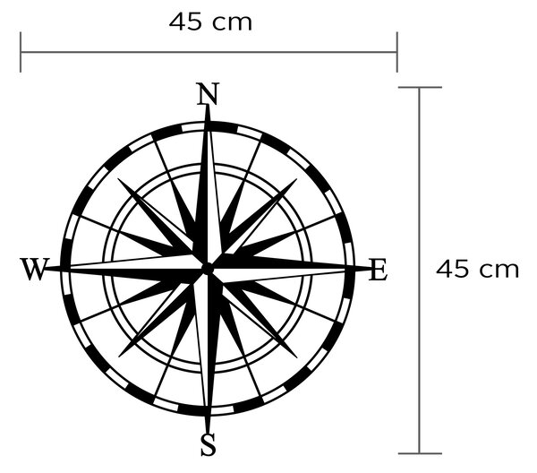 COMPASS ΕΠΙΤΟΙΧΙΟ ΜΕΤΑΛΛΙΚΟ ΔΙΑΚΟΣΜΗΤΙΚΟ ΧΡΩΜΑ ΜΑΥΡΟ ΔΙΑΣΤΑΣΕΙΣ. Μ.45 *Π.3*Υ. 45 εκ. ΒΑΡΟΣ.2,5KG    ΣΥΣΚΕΥΑΣΙΑ.1