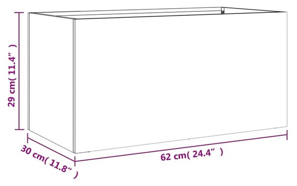 Ζαρντινιέρα Λευκή 62x30x29 εκ. από Χάλυβα - Λευκό