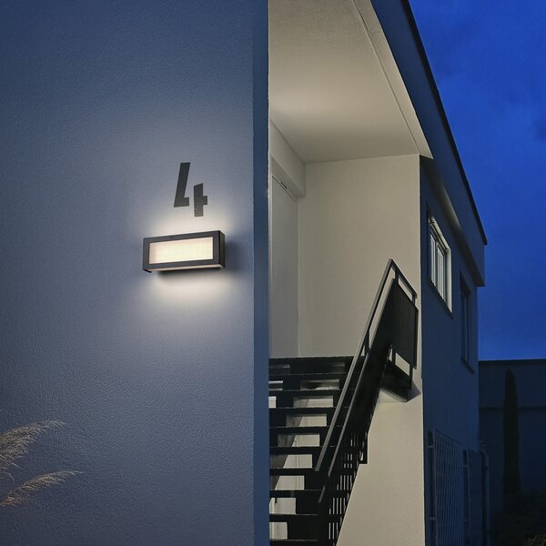 OSRAM Λαμπτήρας εξωτερικού χώρου LED ENDURA STYLE NOVA, σκούρο γκρι, IP54, Γκρι, Αλουμίνιο, σύγχρονο, Πρίζα τοίχου πάνω/κάτω