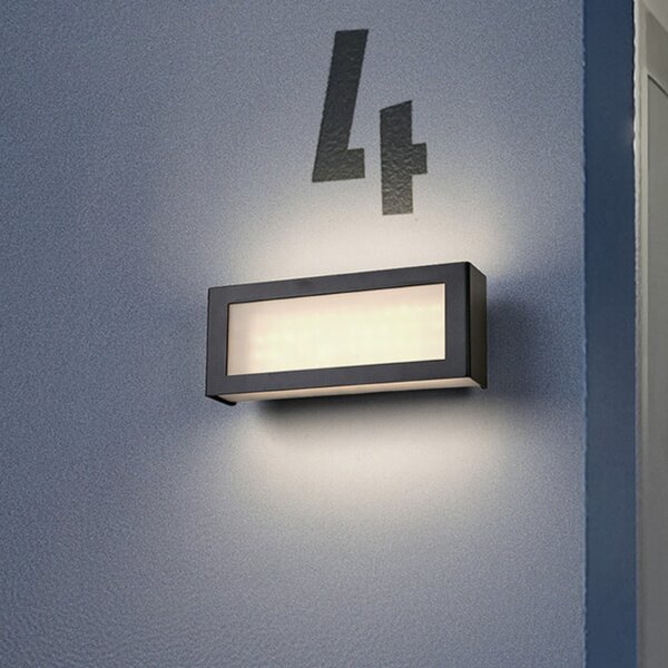 OSRAM Λαμπτήρας εξωτερικού χώρου LED ENDURA STYLE NOVA, σκούρο γκρι, IP54, Γκρι, Αλουμίνιο, σύγχρονο, Πρίζα τοίχου πάνω/κάτω