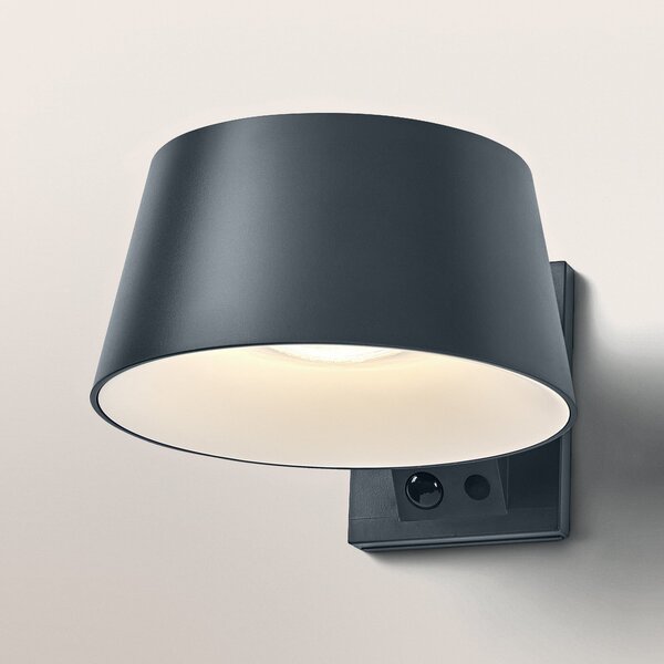 OSRAM Ηλιακό φωτιστικό τοίχου ENDURA STYLE BRELLA, γκρι, αισθητήρας IP54, ρυθμιζόμενος, Γκρι, Πλαστικό, σύγχρονο, Πρίζα τοίχου κάτω