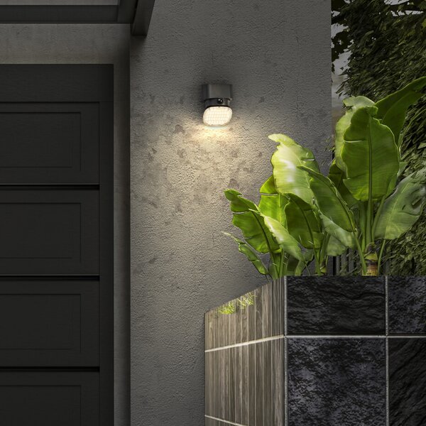 OSRAM Ηλιακό φωτιστικό τοίχου ENDURA STYLE TURN, γκρι, αισθητήρας, IP54, ρυθμιζόμενος, Γκρι, Πλαστικό, σύγχρονο