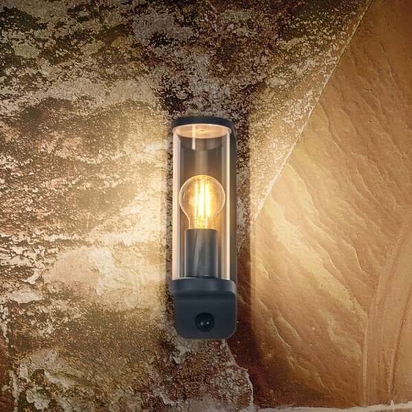 OSRAM Φωτιστικό τοίχου ENDURA CLASSIC TUBULAR, αισθητήρας, σκούρο γκρι, ρυθμιζόμενος, Γκρι, Αλουμίνιο, σύγχρονο