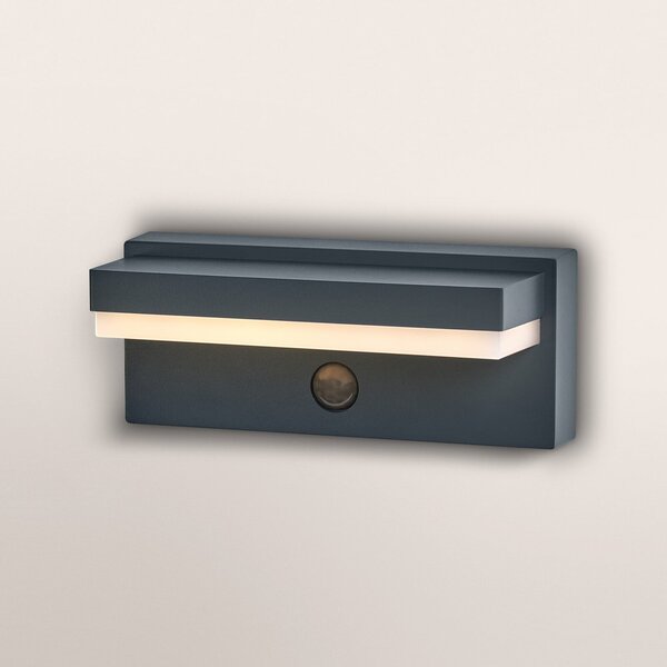 OSRAM Φωτιστικό τοίχου ENDURA STYLE ROBUST, γκρι, αισθητήρας IP54 USB, Γκρι, Αλουμίνιο, σύγχρονο, Γωνιακός τοίχος