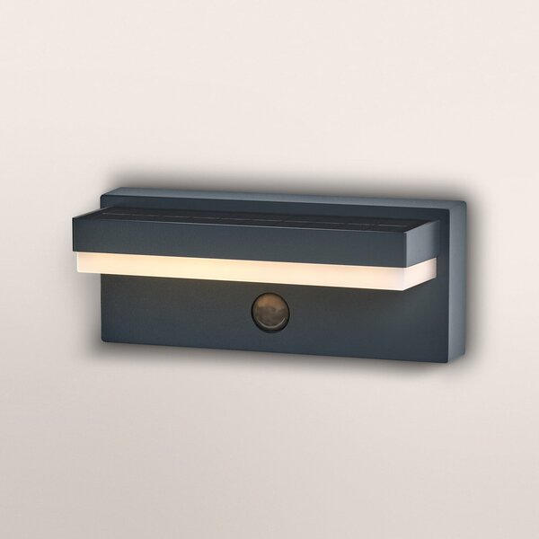 OSRAM Φωτιστικό ηλιακό ENDURA STYLE ROBUST γκρι, αισθητήρας IP54 USB, Γκρι, Αλουμίνιο, σύγχρονο, Γωνιακός τοίχος