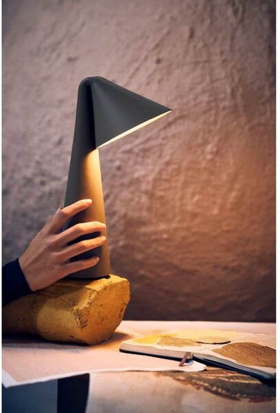 FRANDSEN LED φορητή επιτραπέζια λάμπα Ami, γκρι-μπεζ, 32 cm, ρυθμιζόμενη ένταση, ρυθμιζόμενος, Πράσινο, Σαλόνι / τραπεζαρία, Πλαστικό, σύγχρονο