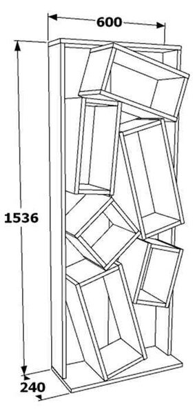 Βιβλιοθήκη Jamey pakoworld sonoma-μαύρο 60x24x153,6εκ