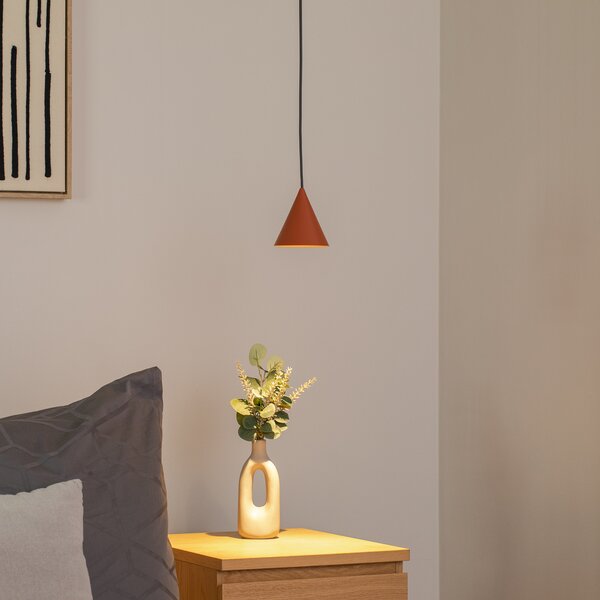 Nowodvorski Lighting Κρεμαστό φωτιστικό ZENITH, τερακότα, Ø 11 cm, μέταλλο, GU10, ρυθμιζόμενος, Καφέ / Σκουριάς, Σαλόνι / τραπεζαρία, Μέταλλο, σύγχρονο