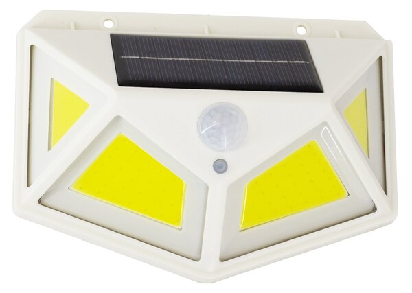 GloboStar® 71497 Αυτόνομο Ηλιακό Φωτιστικό LED COB 10W 1000lm με Ενσωματωμένη Μπαταρία 1200mAh - Φωτοβολταϊκό Πάνελ με Αισθητήρα Ημέρας-Νύχτας και PIR Αισθητήρα Κίνησης Αδιάβροχο IP65 Ψυχρό Λευκό 6000K