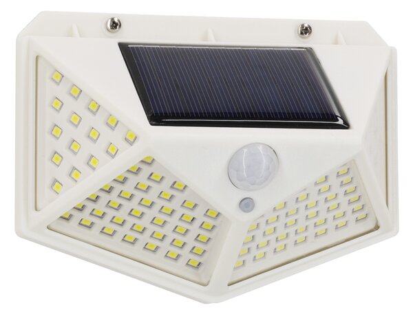 GloboStar® 71498 Αυτόνομο Ηλιακό Φωτιστικό LED SMD 10W 1000lm με Ενσωματωμένη Μπαταρία 1200mAh - Φωτοβολταϊκό Πάνελ με Αισθητήρα Ημέρας-Νύχτας και PIR Αισθητήρα Κίνησης Αδιάβροχο IP65 Ψυχρό Λευκό 6000K