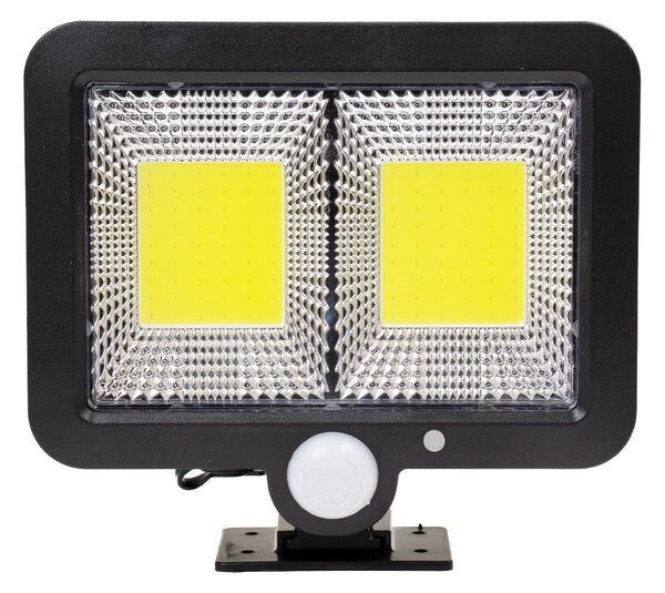 GloboStar® 71461 Αυτόνομος Ηλιακός Προβολέας LED 108 2 x COB 25W 1400lm με Ενσωματωμένη Μπαταρία 2400mAh - Φωτοβολταϊκό Πάνελ με Αισθητήρα Ημέρας-Νύχτας - PIR Αισθητήρα Κίνησης Αδιάβροχο IP65 Ψυχρό Λευκό 6000K