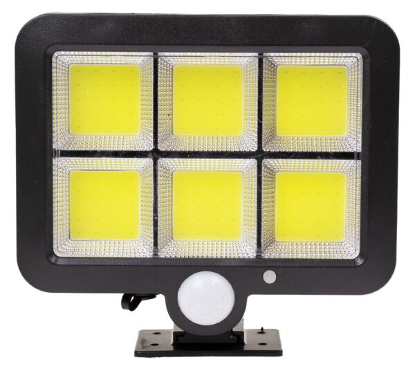 GloboStar® 71463 Αυτόνομος Ηλιακός Προβολέας LED 120 6 x COB 35W 1800lm με Ενσωματωμένη Μπαταρία 2400mAh - Φωτοβολταϊκό Πάνελ με Αισθητήρα Ημέρας-Νύχτας - PIR Αισθητήρα Κίνησης Αδιάβροχο IP65 Ψυχρό Λευκό 6000K