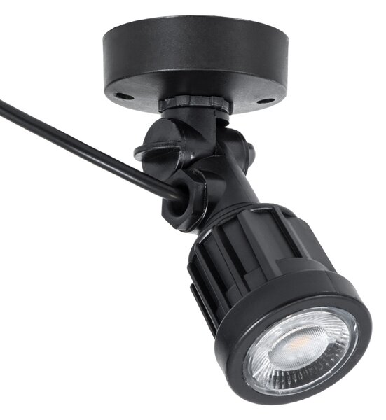 GloboStar® GARDENINI 61546 Επιφανειακό Φωτιστικό Σποτ Κήπου LED 5W 650lm 38° DC 24V IP68 Υψηλής Αντοχής ABS IK06 Φ7 x Υ14.5cm - Θερμό Λευκό 2700K Dimmable - Μαύρο - Bridgelux Chip - 3 Years Warranty