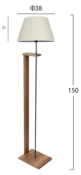 ΦΩΤΙΣΤΙΚΟ ΔΑΠΕΔΟΥ MDF ΚΑΡΥΔΙ ΜΕ ΕΚΡΟΥ HM7609.01 Φ38x150 εκ