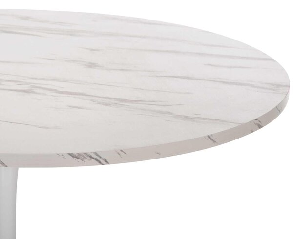 ΤΡΑΠΕΖΙ ΤΡΑΠΕΖΑΡΙΑΣ ΣΤΡΟΓΓΥΛΟ WHITE MARBLE HM9422.01 Φ120x74Yεκ