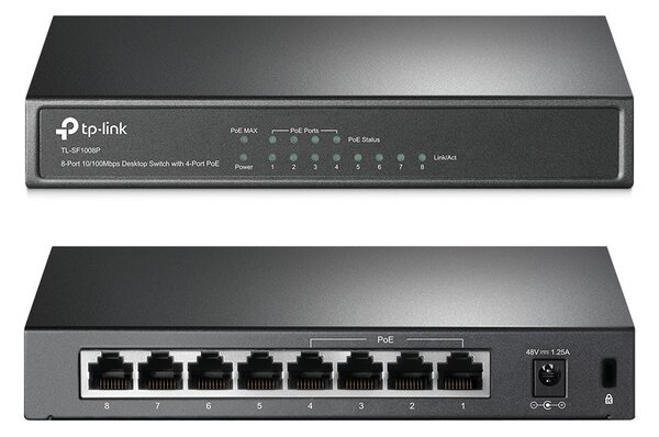 TP-LINK Desktop Switch TL-SF1008P 8 Θυρών, με 4-port POE, Ver. 6.0