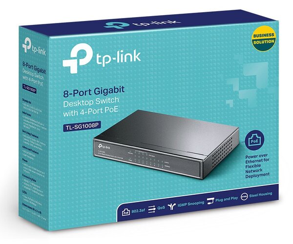 TP-LINK 8-Port Gigabit Desktop Switch TL-SG1008P, 4-Port PoE, Ver. 4.0