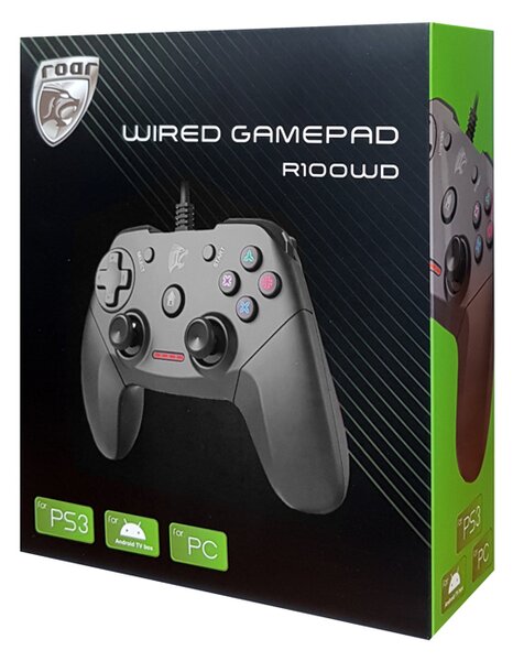 ROAR ενσύρματο gamepad R100WD, με vibration, PC, PS3 & Android TV box