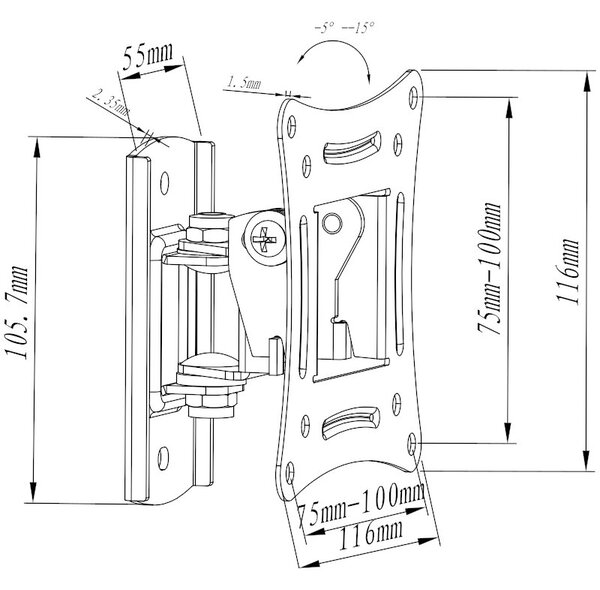 Osio OSM-1027 Βάση τηλεόρασης 10″ – 27″ – VESA 100 x 100